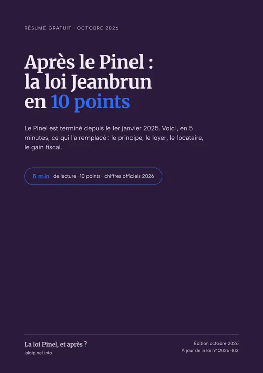 Couverture du guide « Après le Pinel : la loi Jeanbrun en 10 points »