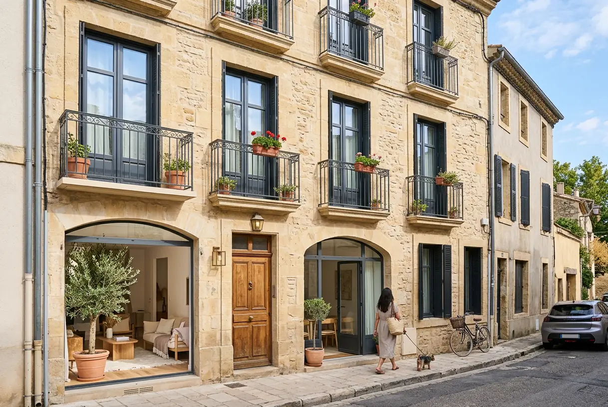 Immeuble ancien rénové dans une rue calme