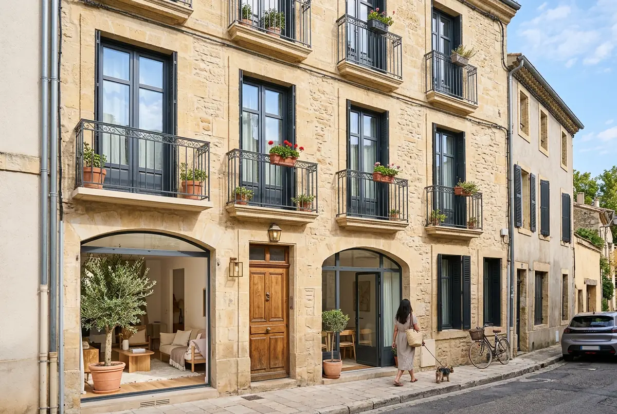 Immeuble ancien rénové dans une rue calme